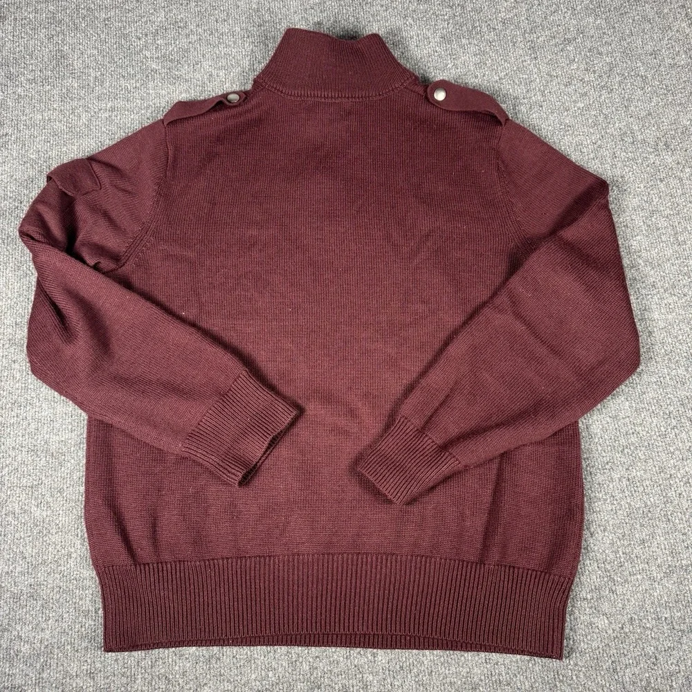 Banana Republic 1/4 Zip Sweater Men's Small Maroon Italian‎ Yarn Wool Blend